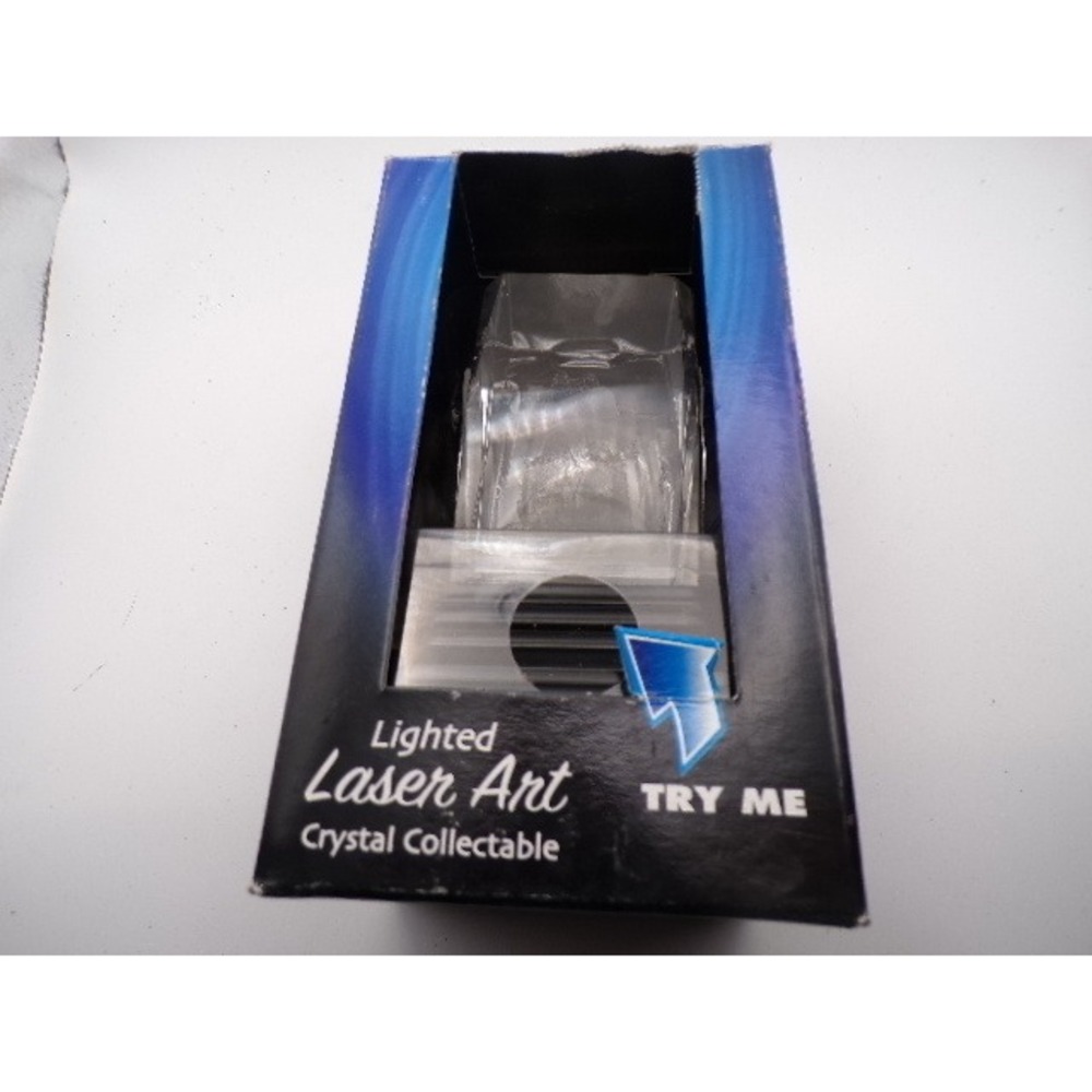 Lighted Laser Art Crystal Collectible‎ Changing Colors READ